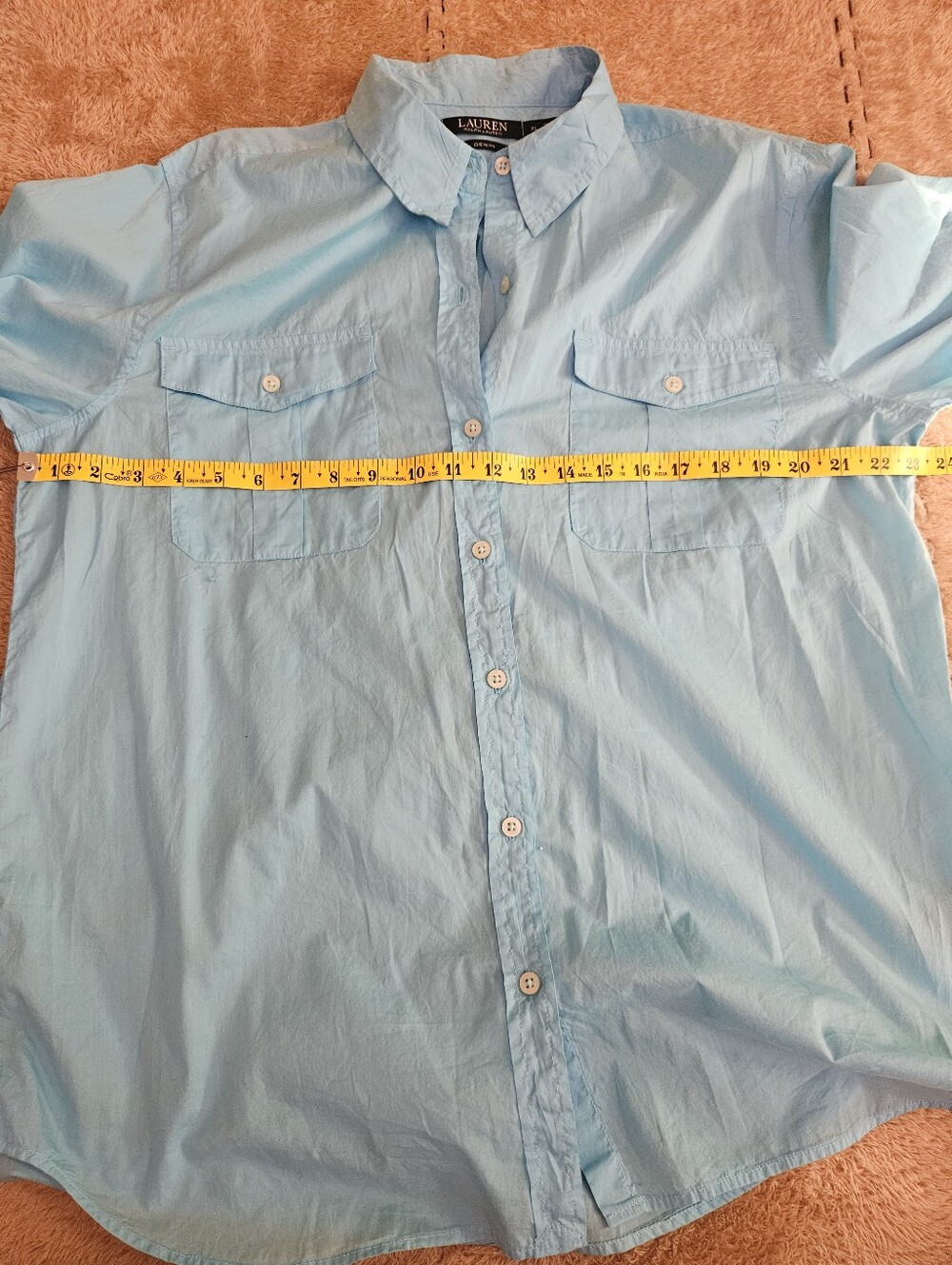 Ralph lauren Womens Blue button down shirt. Sz XL - Picture 5 of 9